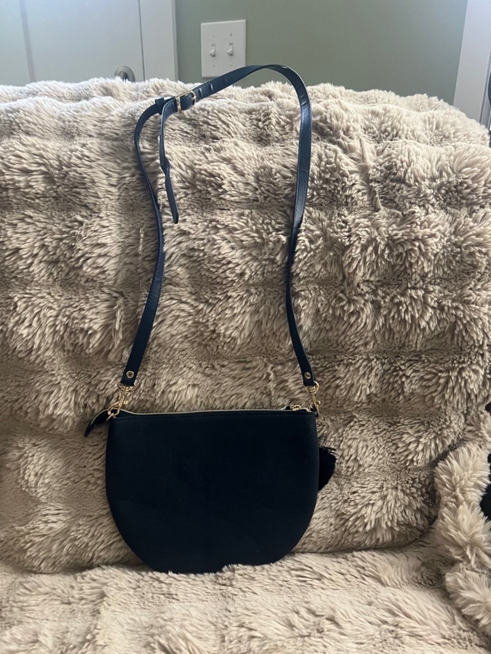 Stella & Dot Black Crossbody with Mint & Peach Beadwork - Picture 2 of 9